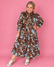 Load image into Gallery viewer, mocha bloom midi dress