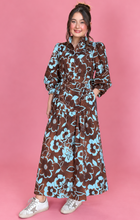 Load image into Gallery viewer, mocha bloom midi dress