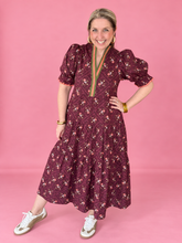 Load image into Gallery viewer, plum garden midi dress