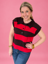 Load image into Gallery viewer, cherry cola stripe top