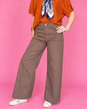Load image into Gallery viewer, seamed wide leg pants, brown