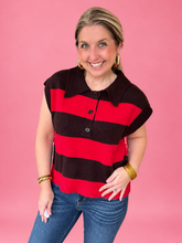 Load image into Gallery viewer, cherry cola stripe top
