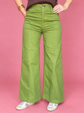 Load image into Gallery viewer, seamed wide leg pants, olive