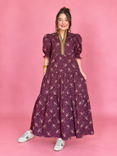 Load image into Gallery viewer, plum garden midi dress