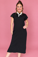 Load image into Gallery viewer, zenana round neck midi dress, black
