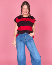Load image into Gallery viewer, cherry cola stripe top