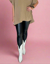 Load image into Gallery viewer, black faux leather leggings