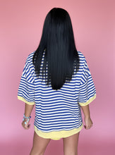 Load image into Gallery viewer, blue stripe getaway top