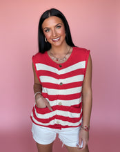 Load image into Gallery viewer, sail away striped sweater vest