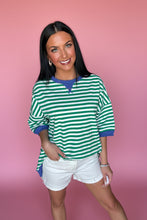 Load image into Gallery viewer, kelly stripe getaway top