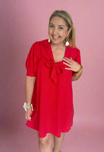 Load image into Gallery viewer, sailor collar dress, red