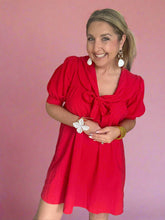 Load image into Gallery viewer, sailor collar dress, red