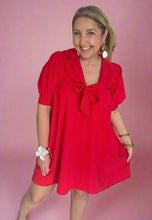 Load image into Gallery viewer, sailor collar dress, red