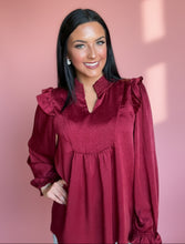 Load image into Gallery viewer, winter wonderland blouse, burgundy