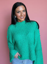 Load image into Gallery viewer, mistletoe mock neck, green