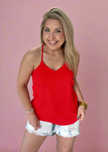 Load image into Gallery viewer, the strappy tank, red