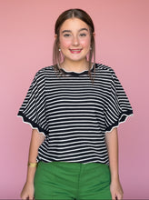 Load image into Gallery viewer, sweet scallop stripe top