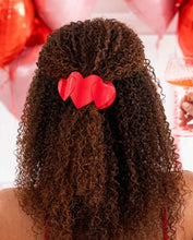 Load image into Gallery viewer, red heart to heart medium flat hair clip | teleties