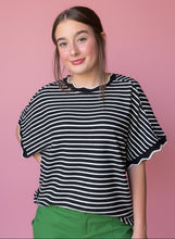 Load image into Gallery viewer, sweet scallop stripe top
