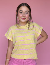 Load image into Gallery viewer, sweet stripe sweater vest, butter yellow