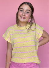 Load image into Gallery viewer, sweet stripe sweater vest, butter yellow