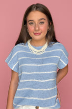 Load image into Gallery viewer, sweet stripe sweater vest, light blue