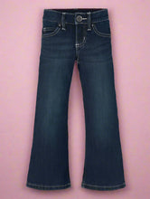 Load image into Gallery viewer, GIRLS' wrangler boot cut jean, dark blue