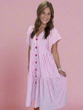 Load image into Gallery viewer, playful buttoned midi, pink