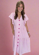 Load image into Gallery viewer, playful buttoned midi, pink