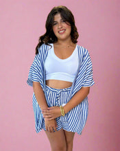 Load image into Gallery viewer, seaside striped shorts, blue