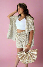 Load image into Gallery viewer, seaside striped kimono, tan