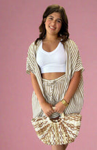 Load image into Gallery viewer, seaside striped kimono, tan