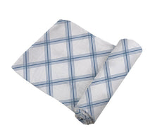 Load image into Gallery viewer, blue buffalo check plaid swaddle