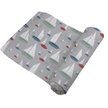 Load image into Gallery viewer, marina sailboats bamboo swaddle