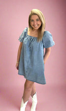 Load image into Gallery viewer, bubble sleeve denim dress