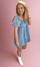 Load image into Gallery viewer, bubble sleeve denim dress