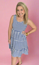 Load image into Gallery viewer, the nantucket swing dress, blue