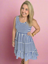 Load image into Gallery viewer, the nantucket swing dress, blue