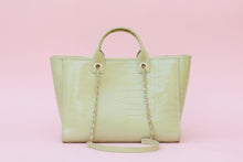 Load image into Gallery viewer, missy tote lime patent EC | caroline hill