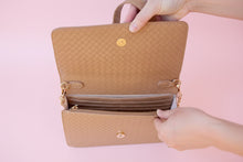 Load image into Gallery viewer, bryn crossbody clutch woven tan | caroline hill
