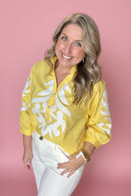 Load image into Gallery viewer, baroque applique blouse, lemon