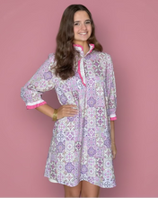 Load image into Gallery viewer, ruffle neck shift dress, pink