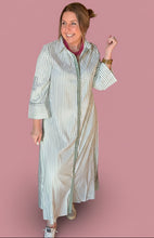 Load image into Gallery viewer, meadow stripe button-down maxi, soft green