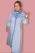 Load image into Gallery viewer, meadow stripe button-down maxi, soft blue