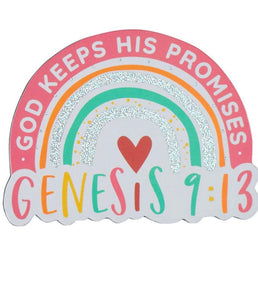 God keeps His promises rainbow magnet