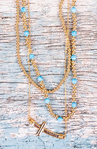 turquoise + gold John 3:16 necklace