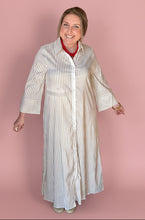 Load image into Gallery viewer, meadow stripe button-down maxi, taupe