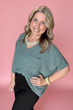 Load image into Gallery viewer, airflow v-neck dolman top, ash jade | reg + plus
