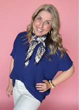 Load image into Gallery viewer, airflow v-neck dolman top, navy | reg + plus