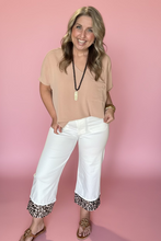 Load image into Gallery viewer, leopard cuff cropped work pants, white